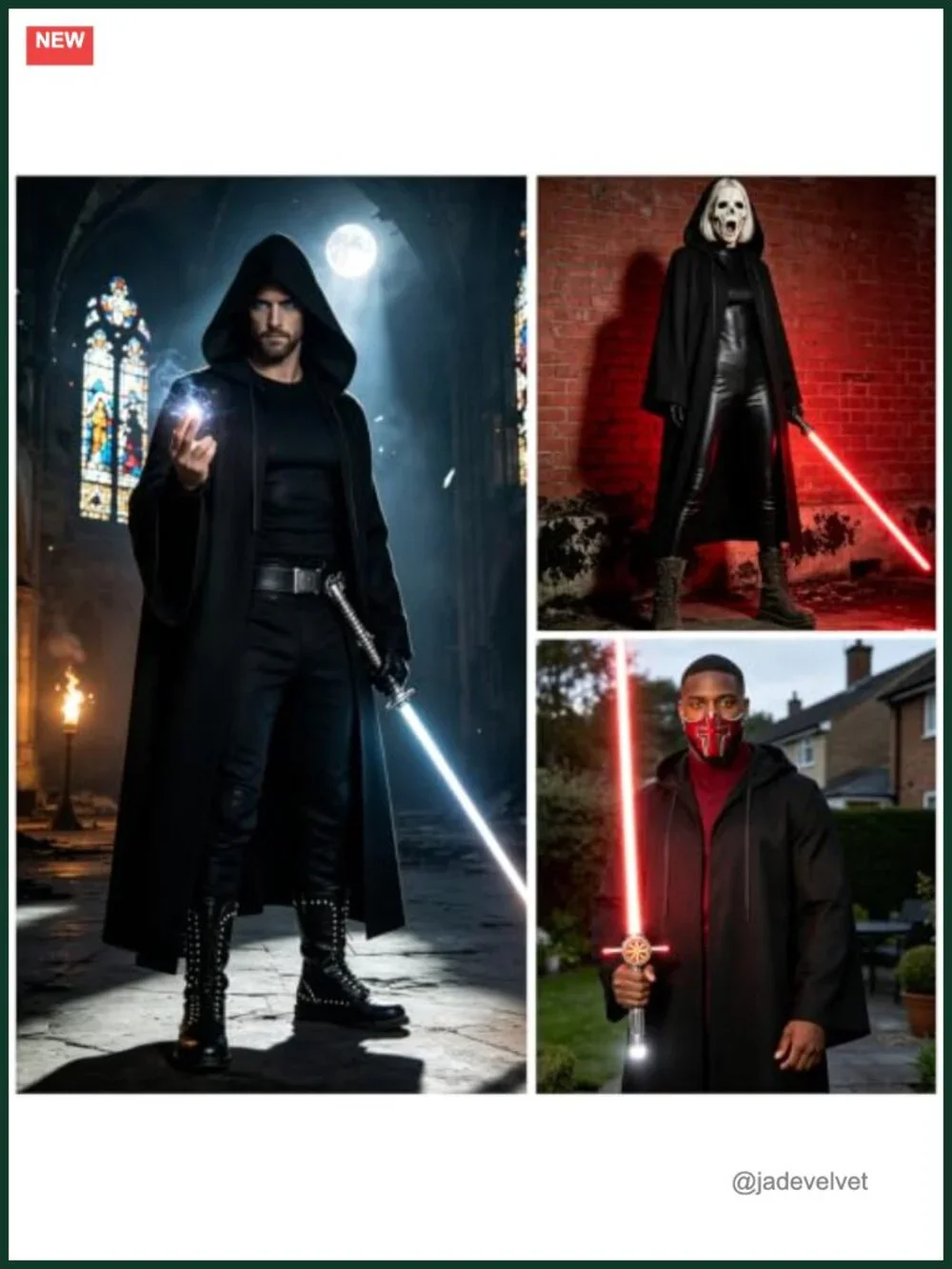 Adult Medieval Hooded Cape Costume Cosplay Knight Wizard Cloak Polyester